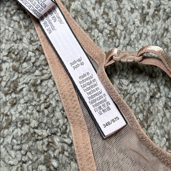 Victoria’s Secret Floral Lace Nude Push Up Bra Size 34B - Picture 6 of 6